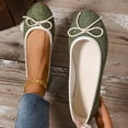 thumbnail image 1 of Viluyesy Ballet Flats for Womens, Round Toe Comfortable String Bow Casual Shallow Dressy Office Shoes Green 5.5, 1 of 9