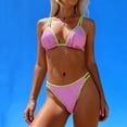thumbnail image 1 of Viluyesy Bikinis for Women 2 Piece Double Strap Triangle High Cut Thong Print Swimwear for Beach Pool Vacation Multicolor Size L, 1 of 9
