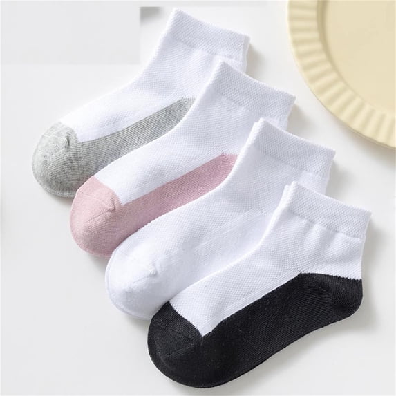 Viluyesy Boys Athletic Socks Thin Non-Slip Cotton Soft Ankle Socks Breathable Casual Socks Pink Size 4T