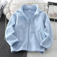 thumbnail image 1 of Viluyesy Boys Girls Fleece Coat 10T, Zipper with Pockets Long Sleeve Fall Winter Warm Outwear Jacket Light Blue(3-13T), 1 of 3