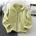 thumbnail image 1 of Viluyesy Boys Girls Fleece Coat, with Pockets Zipper Long Sleeve Fall Winter Warm Outwear Jacket Green 9T, 1 of 3