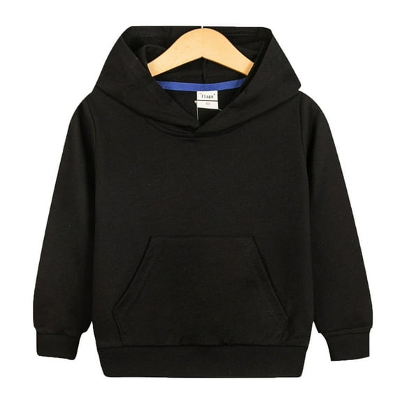 Viluyesy Boys Girls Hoodie, Pullover Solid Color Long Sleeve Casual Active Sweatshirt Black 3T