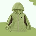 thumbnail image 1 of Viluyesy Boys Girls Jackets, Zip-Up Hooded Lightweight Long Sleeve Casual Windbreaker Outwear Green 3T, 1 of 5