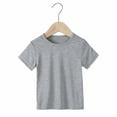 thumbnail image 1 of Viluyesy Boys Girls T-Shirt, Solid Color Short Sleeve Crew Neck Summer Causal Loose Basic Tee Gray 6Months, 1 of 9