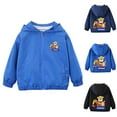 thumbnail image 1 of Viluyesy Boys Hooded Jacket 6 T, Zipper Lightweight with Pockets Fashion Graphic Windbreaker Outwear Blue(1-11T), 1 of 5