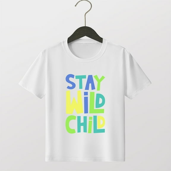 Viluyesy Boys T-Shirt, Crew Neck Letter Prints Short Sleeve Summer Casual Fashion Tees White 8T