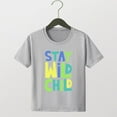 thumbnail image 1 of Viluyesy Boys T-Shirt, Short Sleeve Crew Neck Letter Prints Summer Casual Fashion Tees Gray 11T, 1 of 3