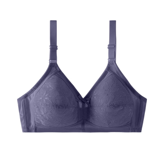 Viluyesy Bra for Womens, Adjustable Strap Comfort Fit Lace Breathable Everyday Supportive Bras Navy