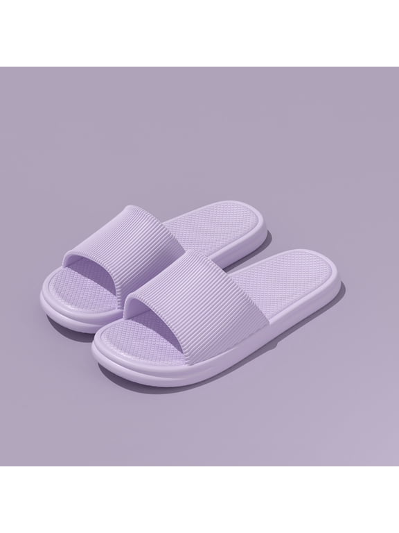 Cloud Slide Sandals for Womens, Anti-Slip Shower Slippers Soft Sole Comfort Bedroom Casual Indoor Outdoor Shoes Purple