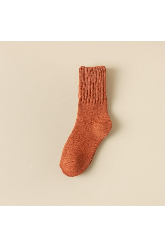 Crew Socks for Womens, Breathable Soft Non Slip Thicken Warm Winter Wool Socks Orange