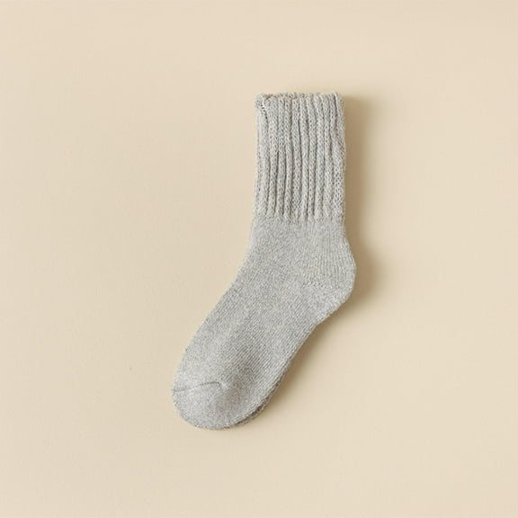 Viluyesy Crew Socks for Womens, Breathable Soft Thicken Warm Non Slip Winter Wool Socks Gray