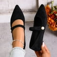 thumbnail image 1 of Viluyesy Flats for Womens, Pointed Toe Shallow Comfortable Dressy Mary Jane Shoes Black US9, 1 of 9
