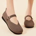 thumbnail image 1 of Viluyesy Flats for Womens, Round Toe Ankle Strap Mesh Breathable Casual Walking Comfort Shoes Coffee US6.5, 1 of 7