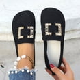 thumbnail image 1 of Viluyesy Flats for Womens, Shiny Buckle Round Toe Lightweight Shallow Fashion Casual Comfort Shoes Black US6.5, 1 of 9