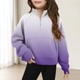 thumbnail image 1 of Viluyesy Fleece Sweatshirt for Girls, Zip-Up Stand-Up Collar Long Sleeve Loose Fit Fall Winter Pullover Tops Purple 5T, 1 of 5
