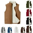 thumbnail image 1 of Viluyesy Fleece Vests for Men High Collar Side Pockets Fleece Lined Body Warmer Full Zipper Fall and Winter Coats for Men Khaki Size XL, 1 of 10