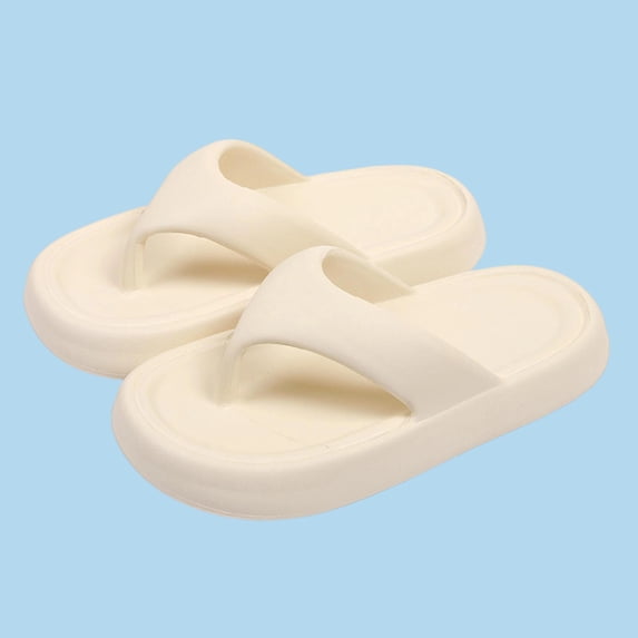 Viluyesy Flip Flops for Mens and Womens, Casual Comfortable Thick-Sole Indoor Outdoor Beach Rubber Slippers Beige