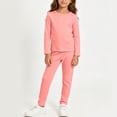 thumbnail image 1 of Viluyesy Girls 2 Piece Outfit Crew Neck Top and Pants Long Sleeve Cotton Soft Breathable Comfortable Casual Loungewear Set Orange Size 2T, 1 of 5