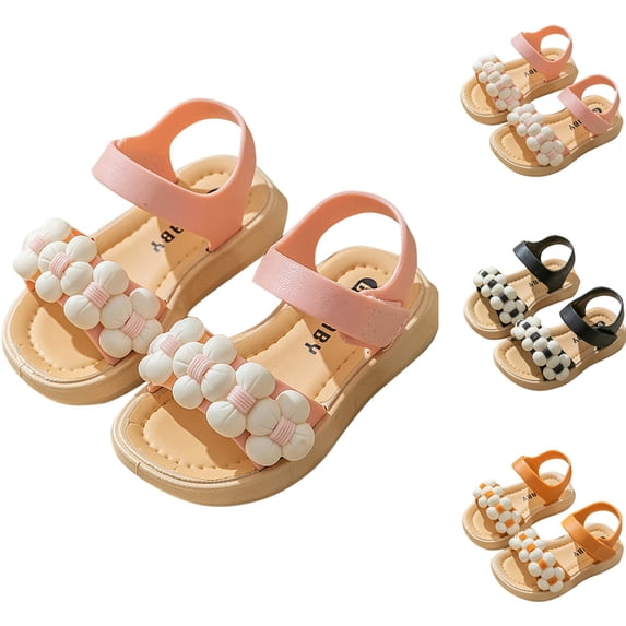 Viluyesy Girls' Adjustable Strap Sandals for Toddlers and Kids Soft-Soled Water-Friendly Summer Beach Sandals with Non-Slip Sole Black Size 9