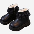 thumbnail image 1 of Viluyesy Girls Ankle Boots Lace Ruffle Trim Side Zipper Warm Winter Fashion Walking Shoes Black Size 10 Little Kids, 1 of 8