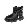 thumbnail image 1 of Viluyesy Girls Boots Flat Bottom Keep Warm Soft Sole Pull On Soild Color Fall and Winter Shoes for Girls Black US 2.5, 1 of 7