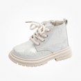 thumbnail image 1 of Viluyesy Girls Boots Lace-Up Chunky Sole Glitter Non-Slip Comfortable Durable Easy On Off Side Zipper Sparkle Shoes Beige Size 10 Toddler, 1 of 8