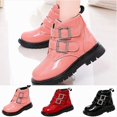 thumbnail image 1 of Viluyesy Girls Boots Patent Leather Chunky Non-Slip Double Buckle Comfortable Durable Side Zipper Easy On Off Shoes Pink Size 12.5Little Kids, 1 of 9