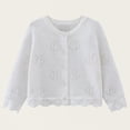 thumbnail image 1 of Viluyesy Girls Cardigan Sweater, Floral Hollow Out Crewneck Long Sleeve Shrug Knitted Sweater Tops White 3T, 1 of 7