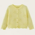 thumbnail image 1 of Viluyesy Girls Cardigan Sweater, Long Sleeve Shrug Crewneck Floral Hollow Out Knitted Sweater Tops Yellow 1T, 1 of 7