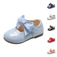 thumbnail image 1 of Viluyesy Girls Casual Faux Leather Bow Flats, Toddler Solid Color Patent Leather Shoes for Outdoor Play,Girl Non Slip Dress Shoes Light Blue Size 2.5 Infant, 1 of 7