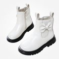 thumbnail image 1 of Viluyesy Girls Chelsea Ankle Boots, Faux Leather, Elastic Side Panels, Side Zipper, Bow Detail, Non Slip Lug Sole White Size 9.5 Little Kids, 1 of 9