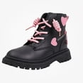 Viluyesy Girls Combat Ankle Boots, Faux Leather, Lace Up Front, Side ...