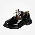 thumbnail image 1 of Viluyesy Girls Dress Mary Janes Kids Party Wedding Walking Patent Leather Bow Pearl Strap Comfort School Flats Black Size 12 Little Kids, 1 of 9