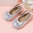 thumbnail image 1 of Viluyesy Girls Dress Shoes Closed Toe Mesh Bow Soft Sole Princess Wedding Shoes for Kids Silver Size 9.5 Toddler, 1 of 9