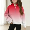 thumbnail image 1 of Viluyesy Girls Fleece Sweatshirt, Half Zipper Loose Fit Long Sleeve Fall Winter Athletic Tops Red 13T, 1 of 5
