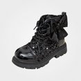 thumbnail image 1 of Viluyesy Girls Glitter Boots Non Slip Comfortable Durable Easy On Off Side Zipper Sequin Bow Dressy Shoes Black Size 12.5 Little Kids, 1 of 9