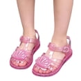 thumbnail image 1 of Viluyesy Girls Jelly Sandals Kids Summer Closed Toe Ankle Strap Glitter Shell Water Beach Shoes Pink Size 11 Little Kids, 1 of 7