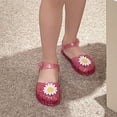 thumbnail image 1 of Viluyesy Girls Jelly Sandals Kids Summer Closed Toe Buckle Strap Glitter Daisy Beach Water Shoes Pink Size 1 Big Kids, 1 of 9