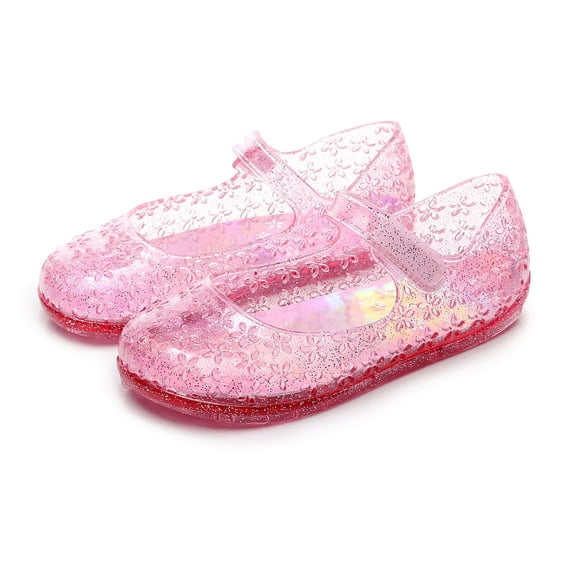 Viluyesy Girls Jelly Sandals, Non-Slip Closed Toe Ankle Strap Spring Summer Kids Fashion Shoes Hot Pink