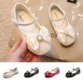 thumbnail image 1 of Viluyesy Girls Leather Sandals Princess Flat Shoes Rhinestone Bow Soft Sole Summer Dress Shoes For Big Kids Red Size 9.5, 1 of 9