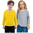 thumbnail image 1 of Viluyesy Girls Long Sleeve Shirt 2-Pack, Active Fit Cotton Soft Crew Neck Casual Pullover Undershirt Gray 6T, 1 of 6