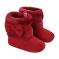 thumbnail image 1 of Viluyesy Girls Plush Snow Boots Thicken Fleece Lined Bow Boots Kids Non-Slip Warm Winter Boots Red Size 11, 1 of 7