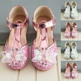 thumbnail image 1 of Viluyesy Girls’ Rhinestone Bow Sandals – Princess Style Summer Dress Sandals for Toddlers, Kids & Preteens , Soft Sole Performance & Party Shoes Silver Size 3M, 1 of 5