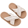 thumbnail image 1 of Viluyesy Girls Slide Sandals, Comfortable Soft Sole Cute Pearl Summer Casual Beach Slip-On Shoes Beige, 1 of 6