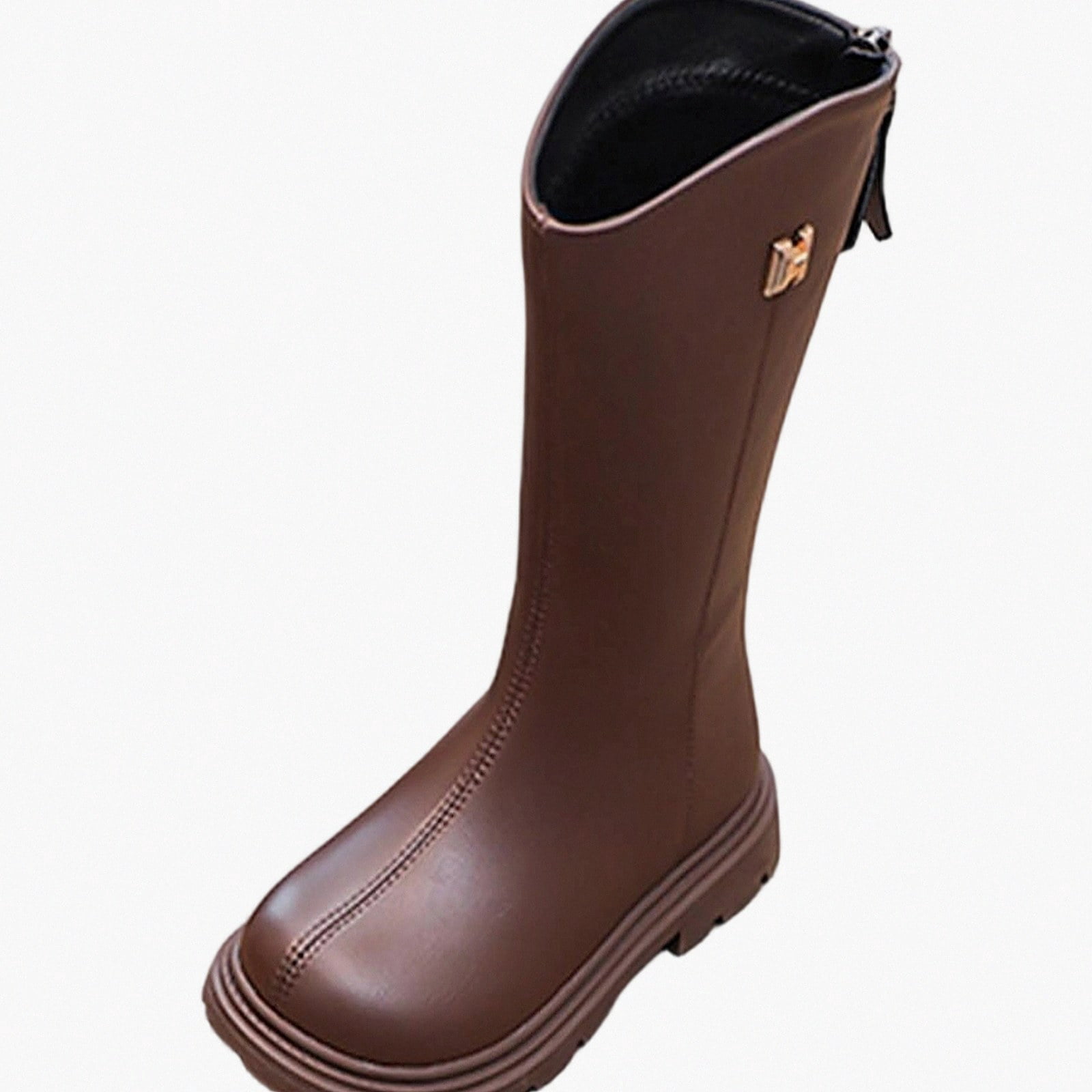 Viluyesy Girls Snow Boots Versatile Round Toe Mid-Calf Boots with Back ...