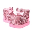 thumbnail image 1 of Viluyesy Girls Snow Boots Winter Warm Fleece Lined Boots Cute Bunny Ear Sequins Ankle Boots Pink Size 31, 1 of 6
