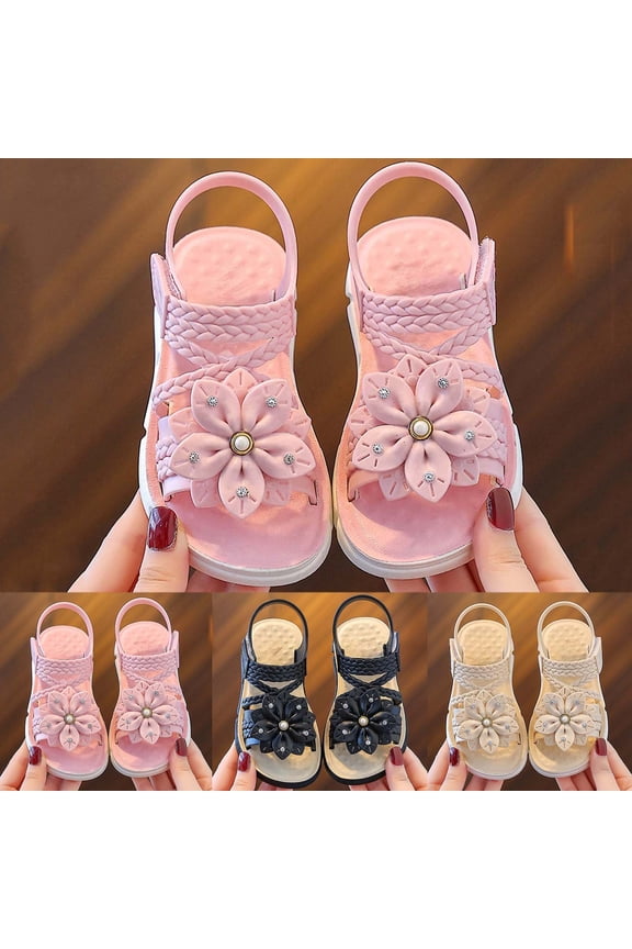 Girls' Soft-Soled Summer Sandals for Kids Non-Slip Comfort Casual Outdoor Sandals Pink Size 1