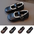thumbnail image 1 of Viluyesy Girls’ Spring Summer Mary Jane Shoes – Vintage Lace-Up Design with Bowknot Detail, Soft Sole, Low Heel, and Delicate Floral Embellished Trim Brown Size 7, 1 of 10