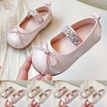 thumbnail image 1 of Viluyesy Girls Summer Sandals Princess Style Bow & Rhinestone Flat Sandals for Medium to Large Kids, Soft Sole Solid Color Fashion Footwear Gold Size 1, 1 of 10
