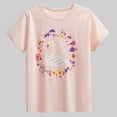 thumbnail image 1 of Viluyesy Girls T-Shirts 6 T, Floral Graphic Short Sleeve Crew Neck Summer Cotton Casual Tees Pink(1-9T), 1 of 6